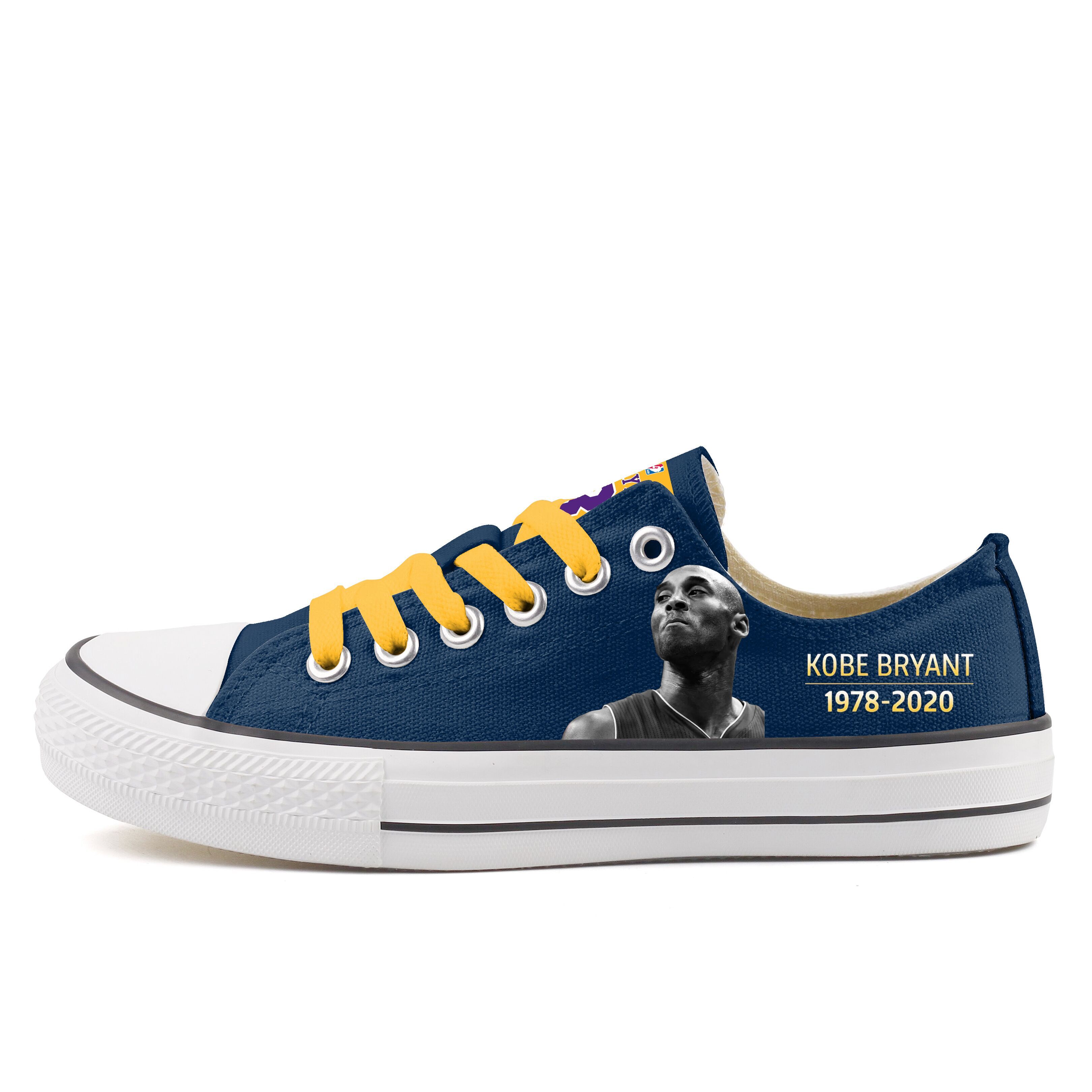 Women's and Youth Los Angeles Lakers Kobe Bryant Repeat Print Low Top Sneakers 005